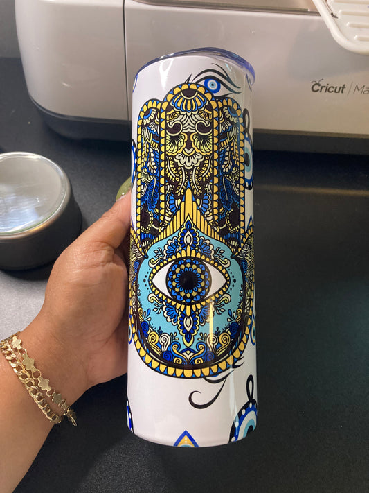 Evil Eye Tumbler – Stainless Steel, Insulated, and Protective Design