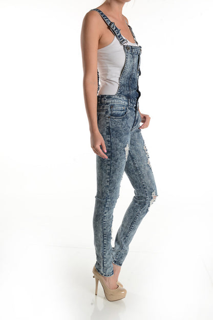 Acid Wash Denim Overall